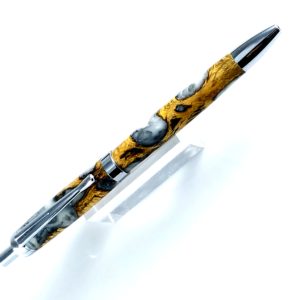 Tempest-segmented-Cholla-Catus-cast-resin-hand-made-pen-click-pen-chrome